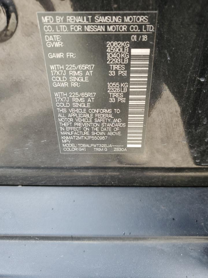 2018 Nissan Rogue S VIN: KNMAT2MTXJP550987 Lot: 65129104