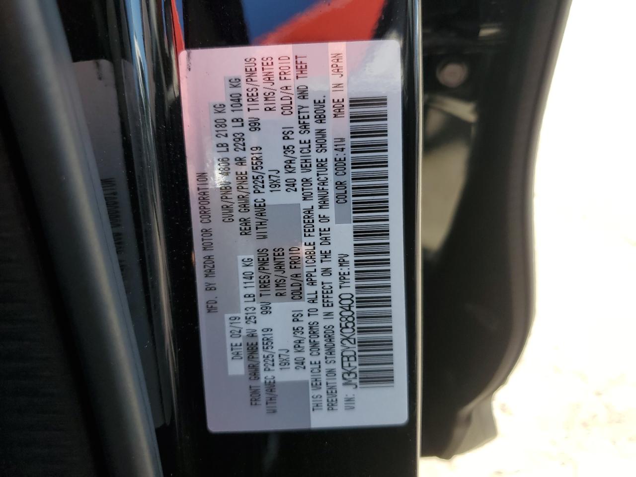 2019 Mazda Cx-5 Grand Touring Reserve VIN: JM3KFBDY2K0580400 Lot: 64957964