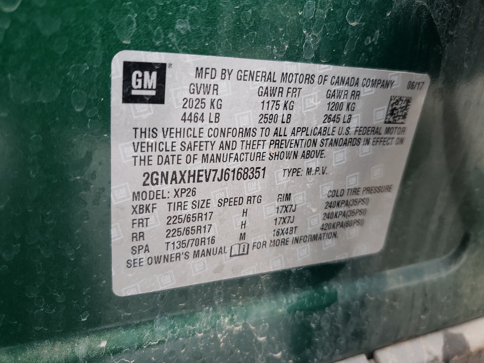 2GNAXHEV7J6168351 2018 Chevrolet Equinox Ls