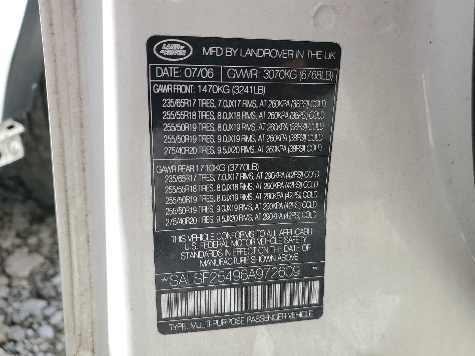 SALSF25496A972609 2006 Land Rover Range Rover Sport Hse