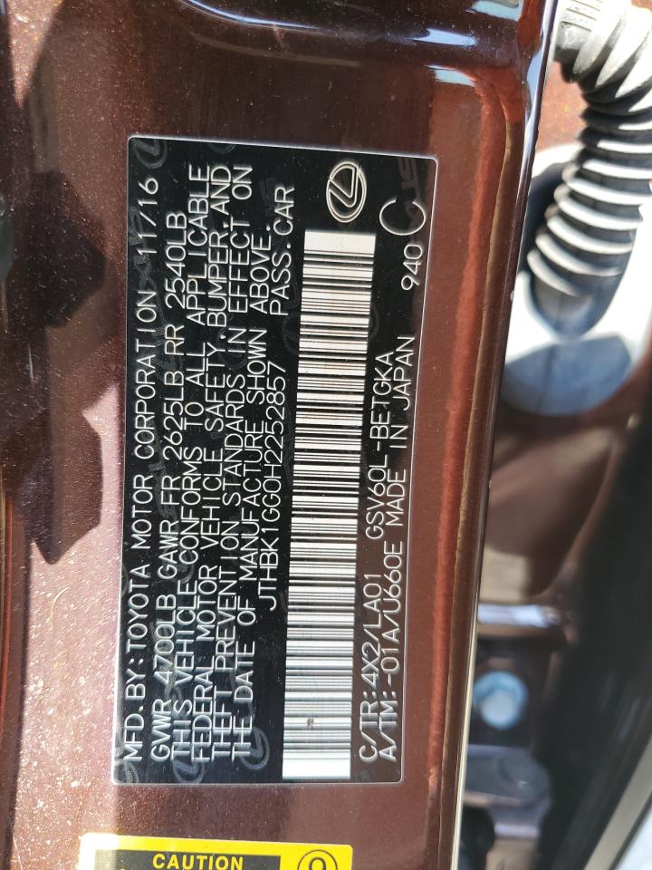 2017 Lexus Es 350 VIN: JTHBK1GG0H2252857 Lot: 63402044