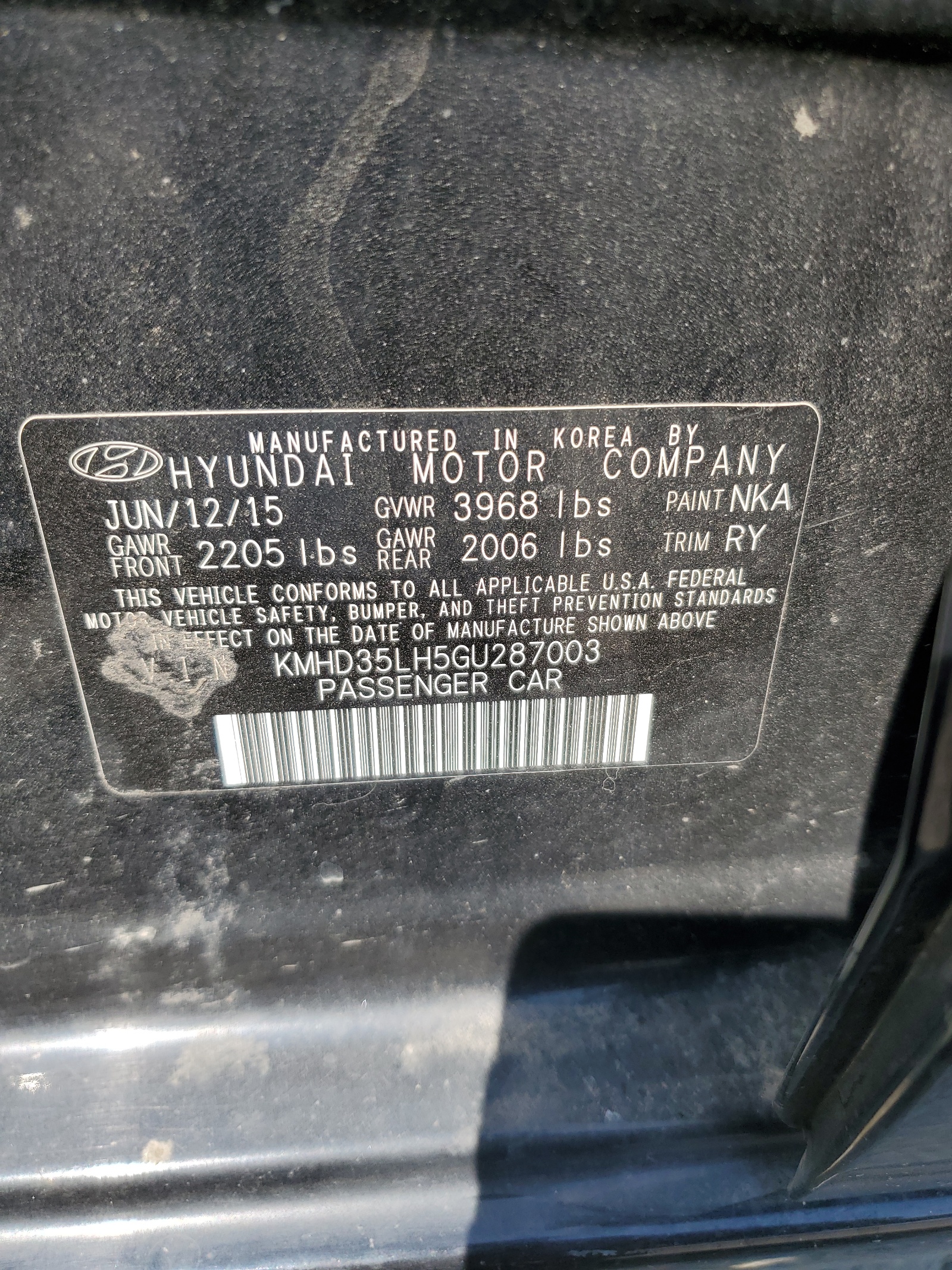 KMHD35LH5GU287003 2016 Hyundai Elantra Gt