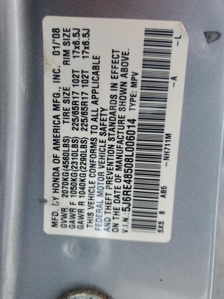 2008 Honda Cr-V Ex VIN: 5J6RE48508L006014 Lot: 63048214