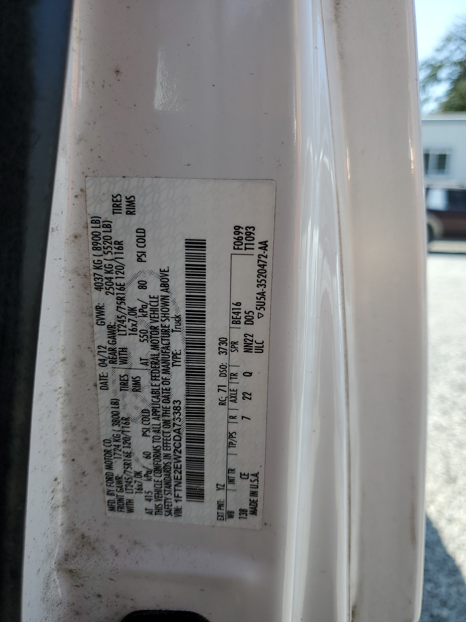 1FTNE2EW2CDA73383 2012 Ford Econoline E250 Van