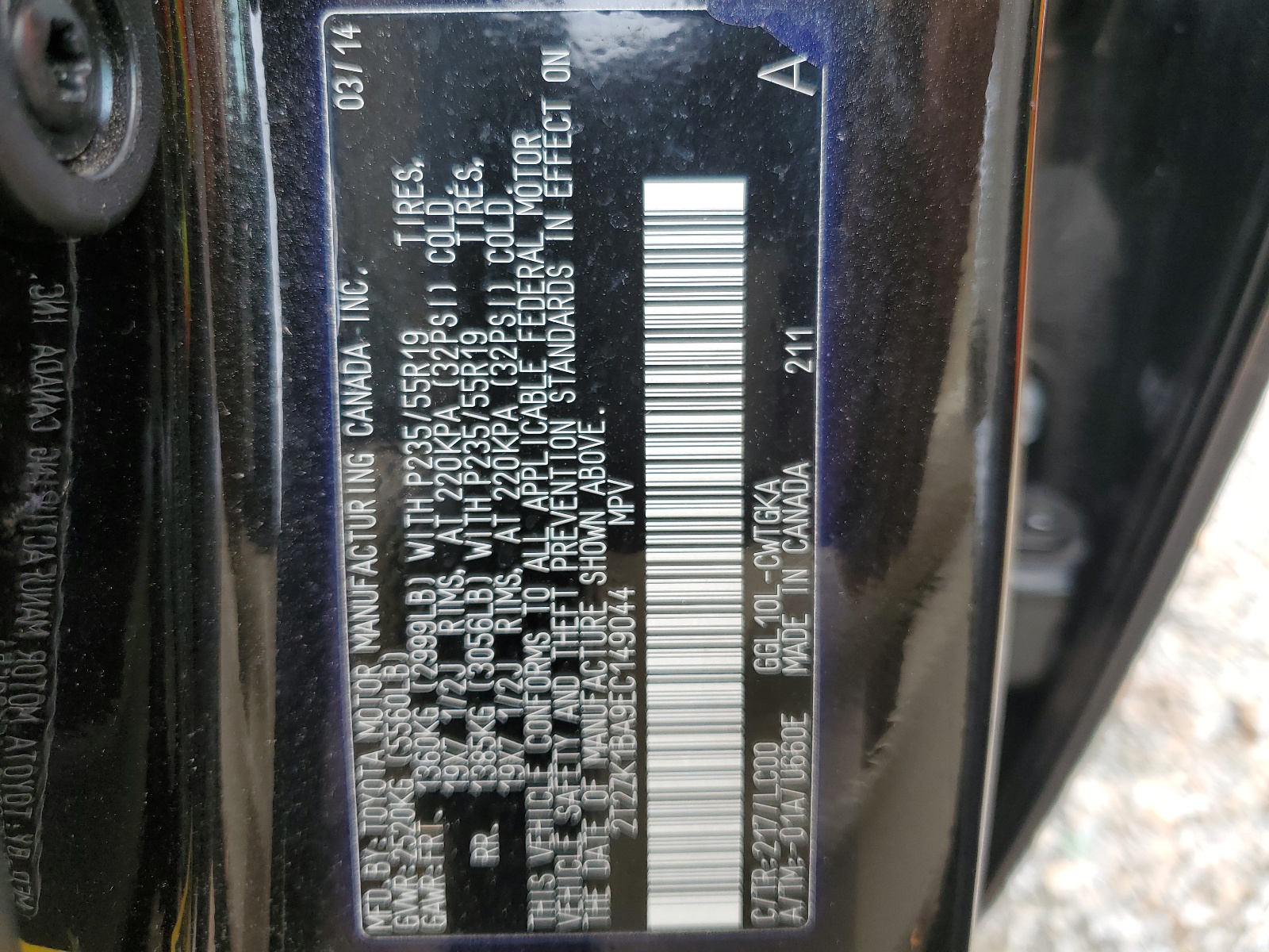 2T2ZK1BA9EC149044 2014 Lexus Rx 350