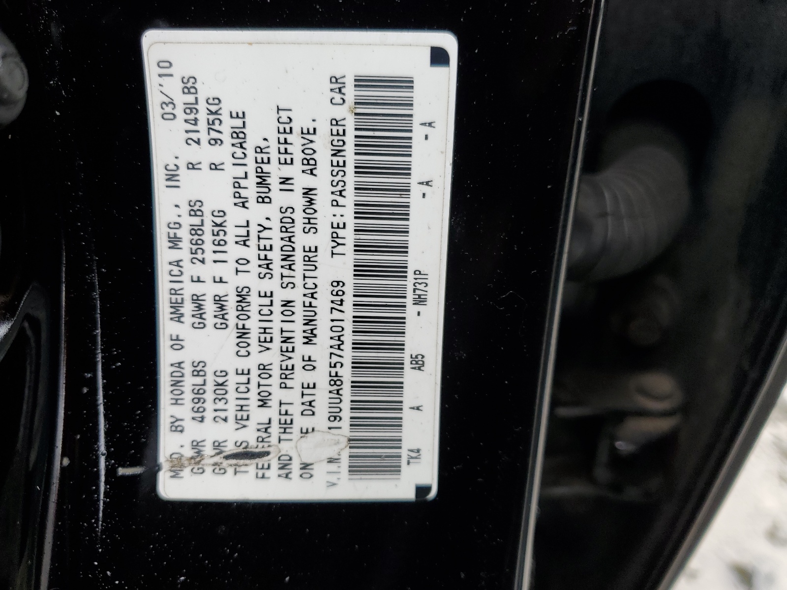 19UUA8F57AA017469 2010 Acura Tl