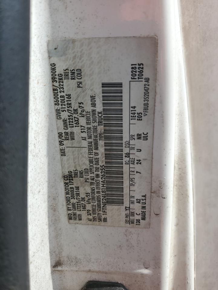 2001 Ford Econoline E250 Van VIN: 1FTNE24L81HA26355 Lot: 61944094