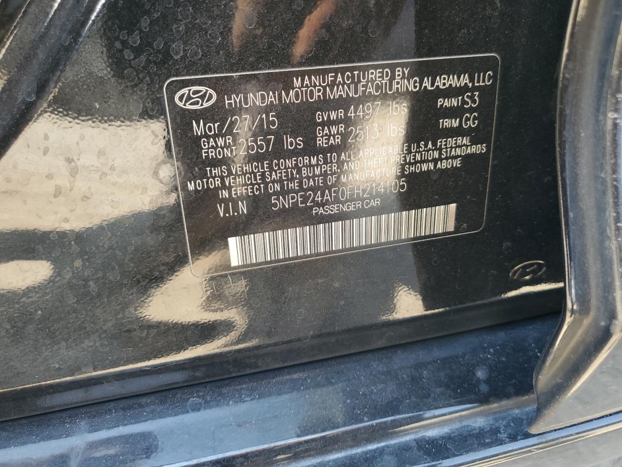 5NPE24AF0FH214105 2015 HYUNDAI SONATA - Image 12