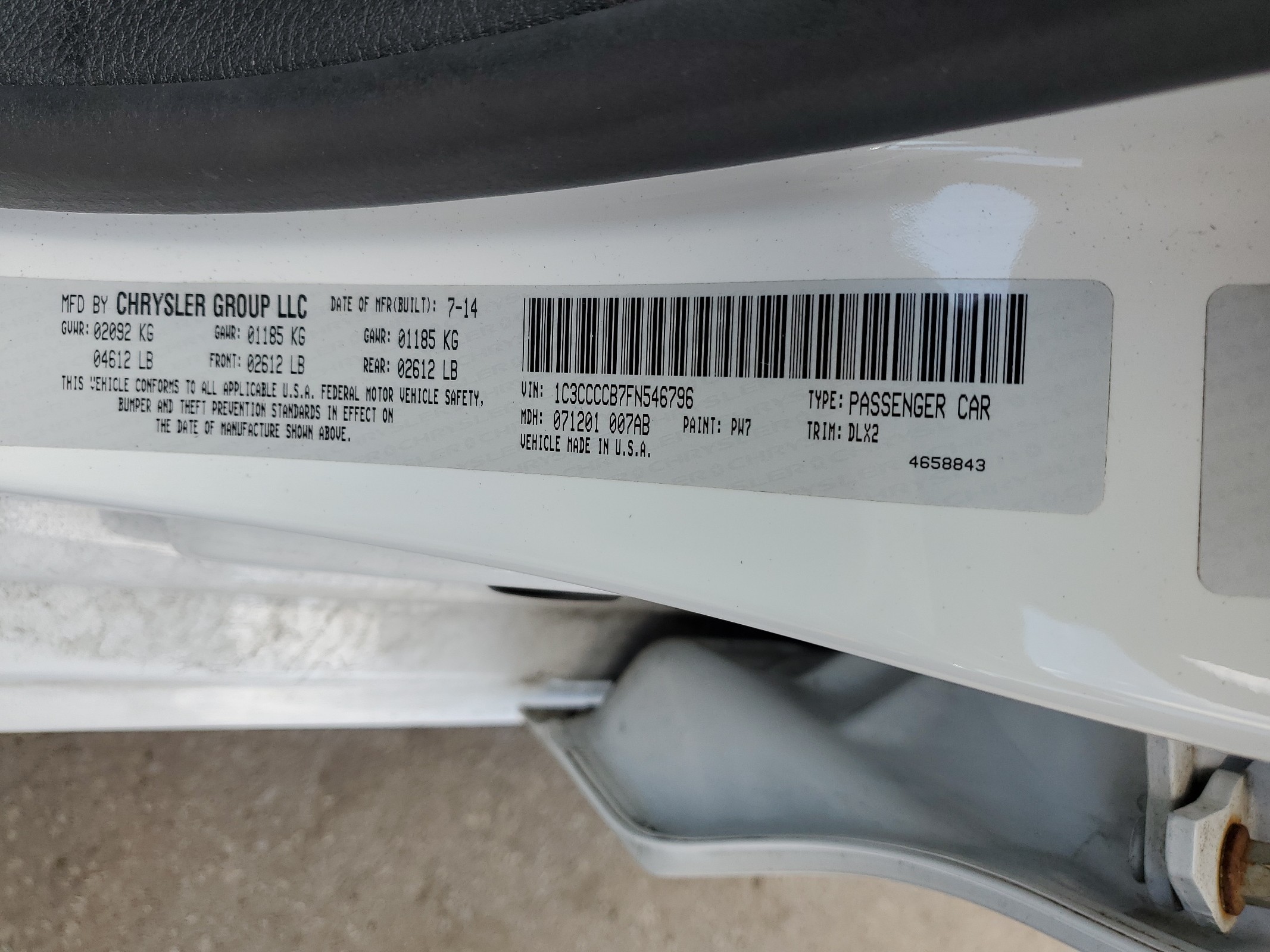 1C3CCCCB7FN546796 2015 Chrysler 200 C