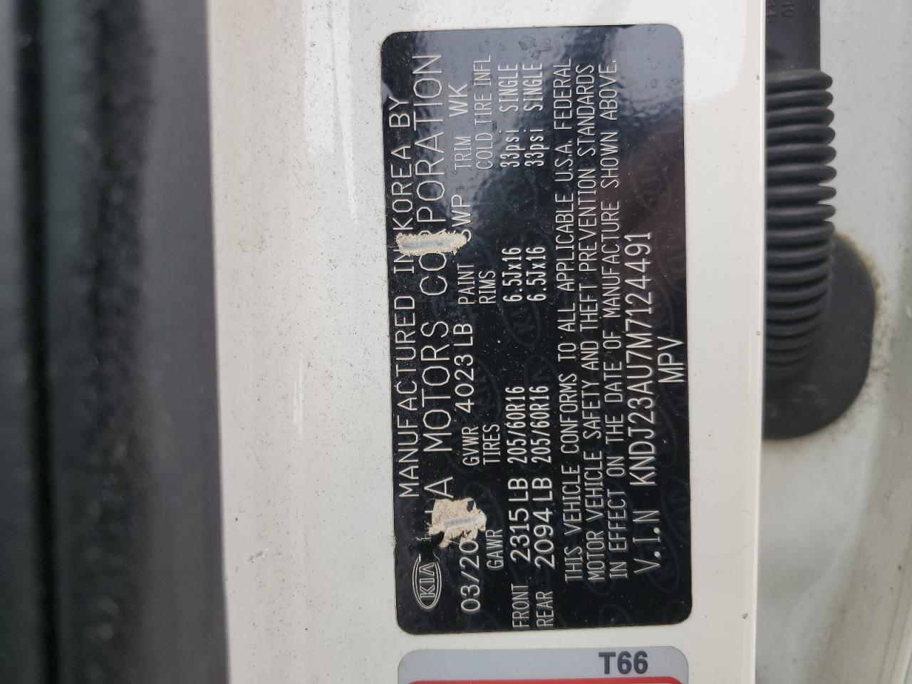 2021 Kia Soul Lx VIN: KNDJ23AU7M7124491 Lot: 64316854