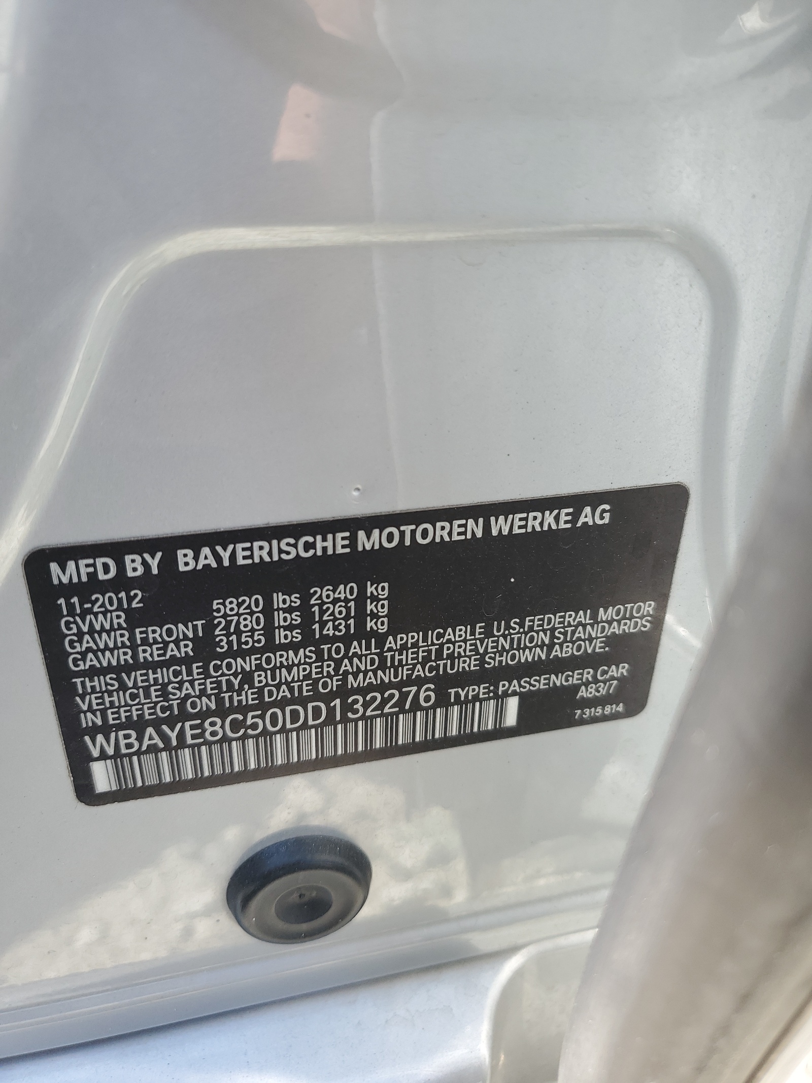 WBAYE8C50DD132276 2013 BMW 750 Li