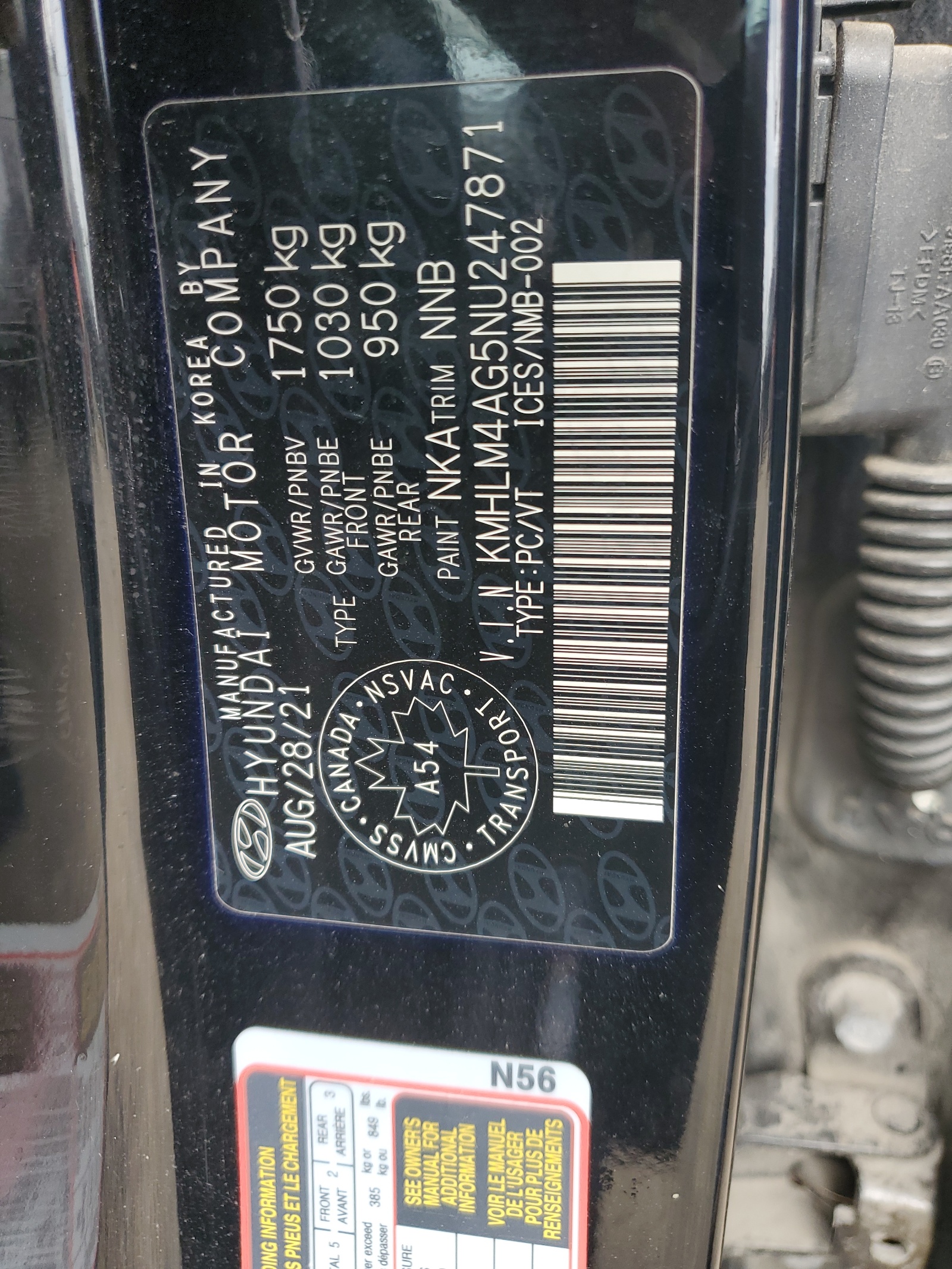 KMHLM4AG5NU247871 2022 Hyundai Elantra Sel