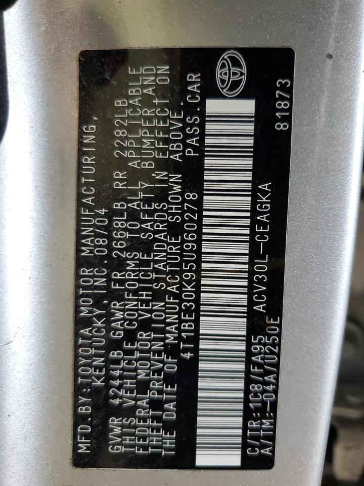 2005 Toyota Camry Le VIN: 4T1BE30K95U960278 Lot: 61277224