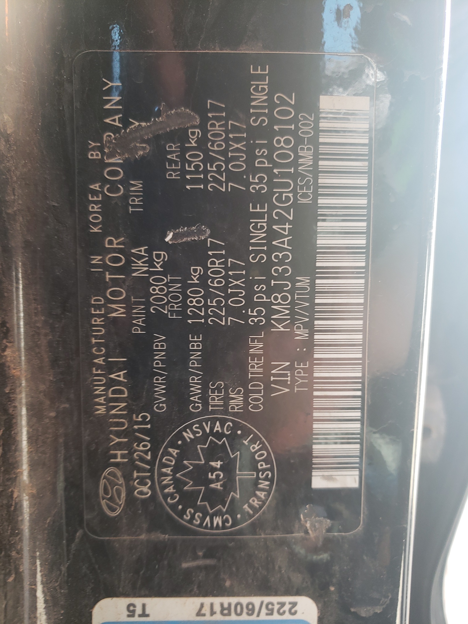 KM8J33A42GU108102 2016 Hyundai Tucson Limited