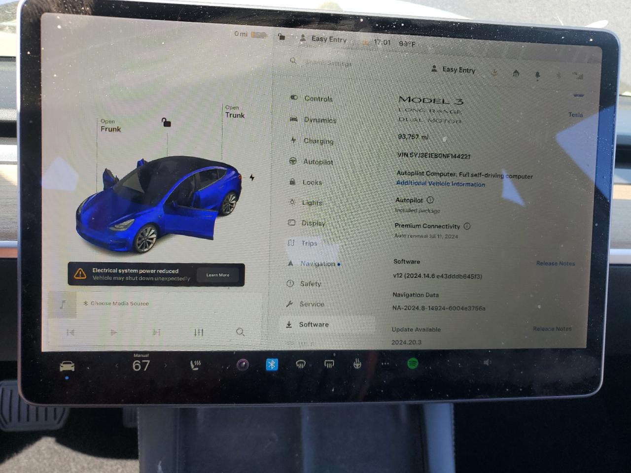 5YJ3E1EB0NF144221 2022 Tesla Model 3