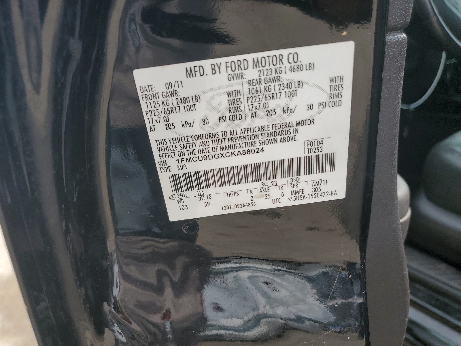 1FMCU9DGXCKA88024 2012 Ford Escape Xlt