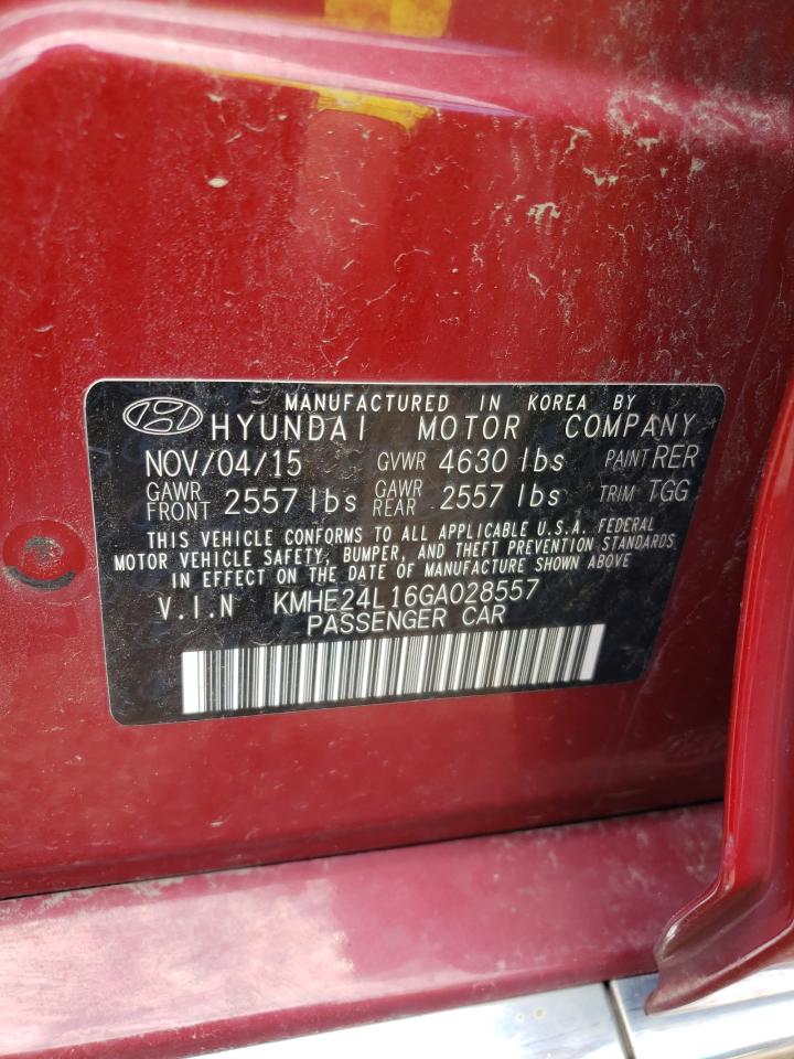 KMHE24L16GA028557 2016 Hyundai Sonata Hybrid