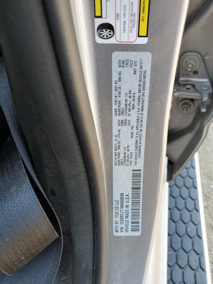 2022 Ram 1500 Laramie VIN: 1C6SRFJT1NN438246 Lot: 61917274