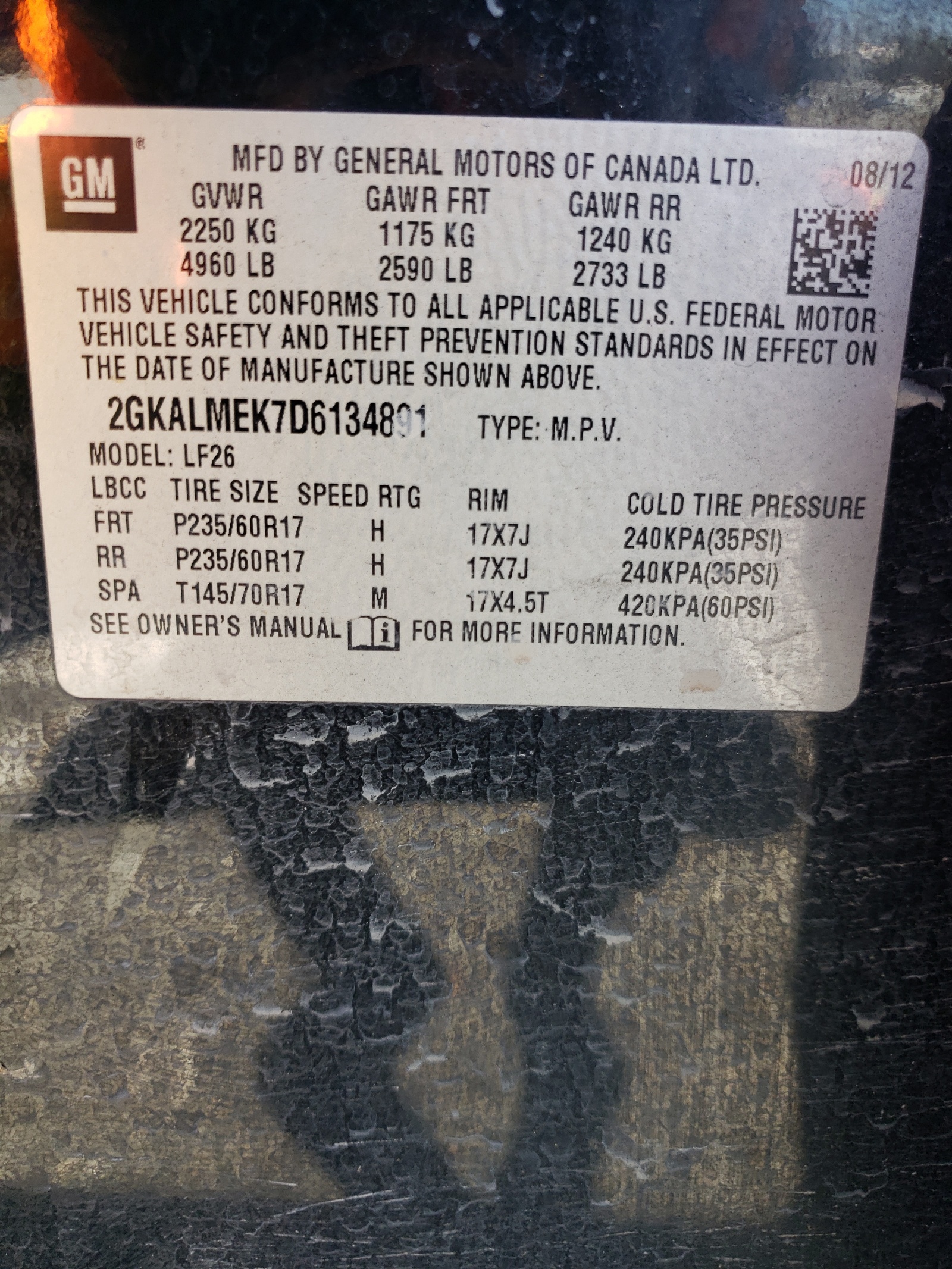 2GKALMEK7D6134891 2013 GMC Terrain Sle