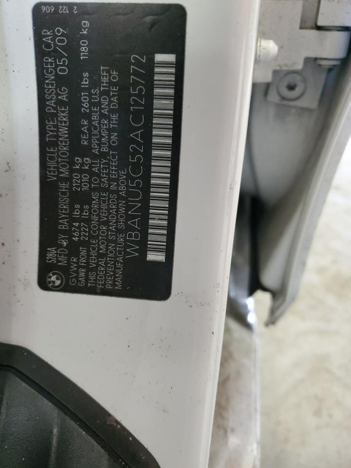 2010 BMW 528 I VIN: WBANU5C52AC125772 Lot: 62285454