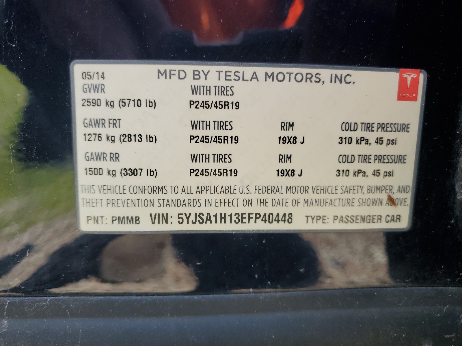 5YJSA1H13EFP40448 2014 Tesla Model S