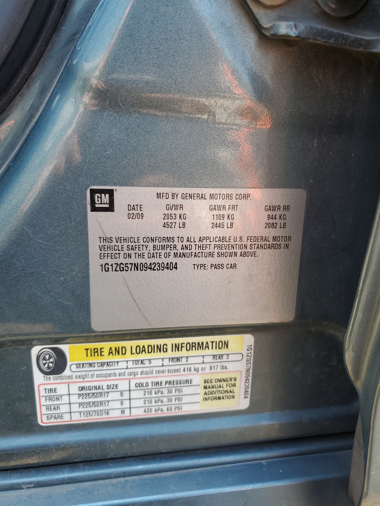 1G1ZG57N094239404 2009 Chevrolet Malibu Ls