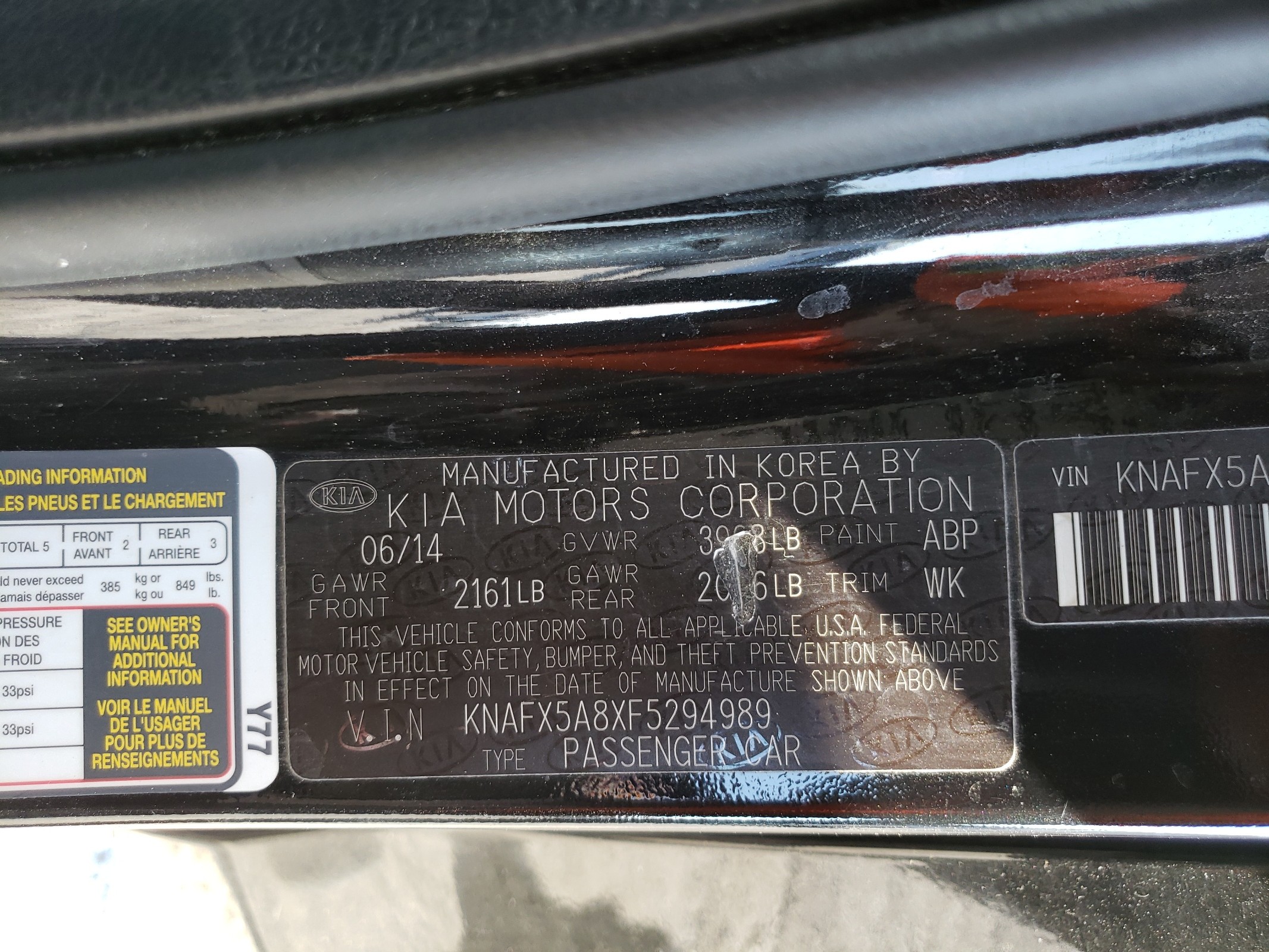 KNAFX5A8XF5294989 2015 Kia Forte Ex