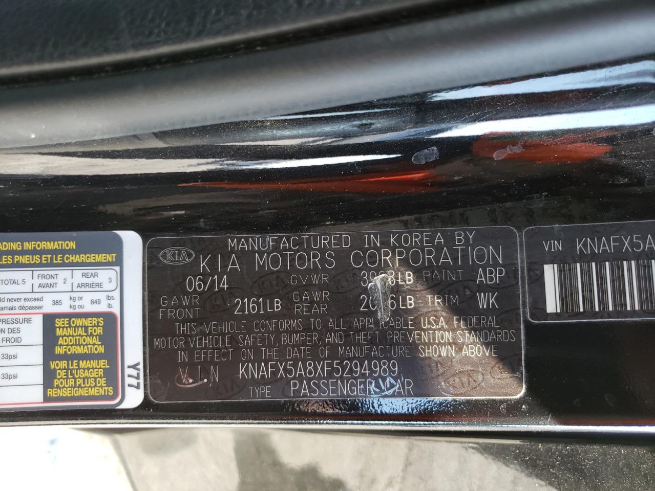 2015 Kia Forte Ex VIN: KNAFX5A8XF5294989 Lot: 62561974