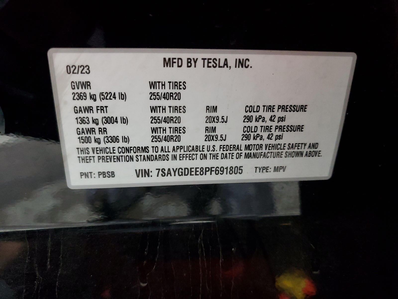 7SAYGDEE8PF691805 2023 Tesla Model Y