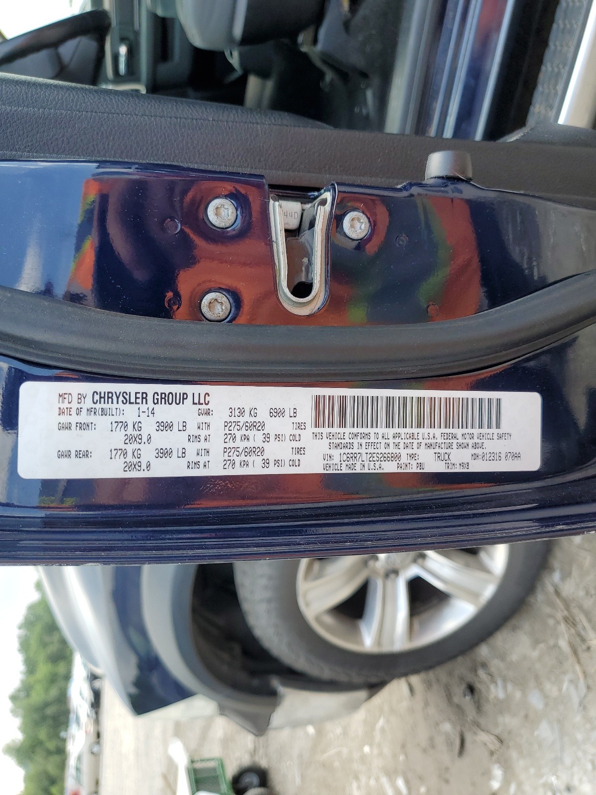 1C6RR7LT2ES266800 2014 Ram 1500 Slt