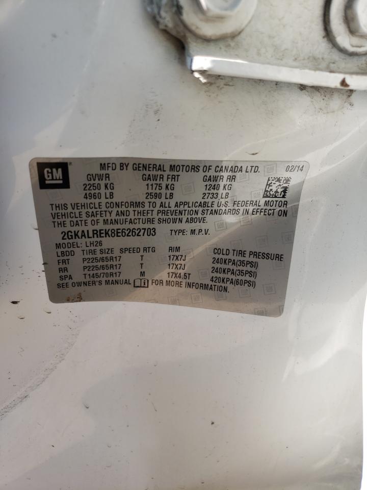 2014 GMC Terrain Sle VIN: 2GKALREK8E6262703 Lot: 63305174