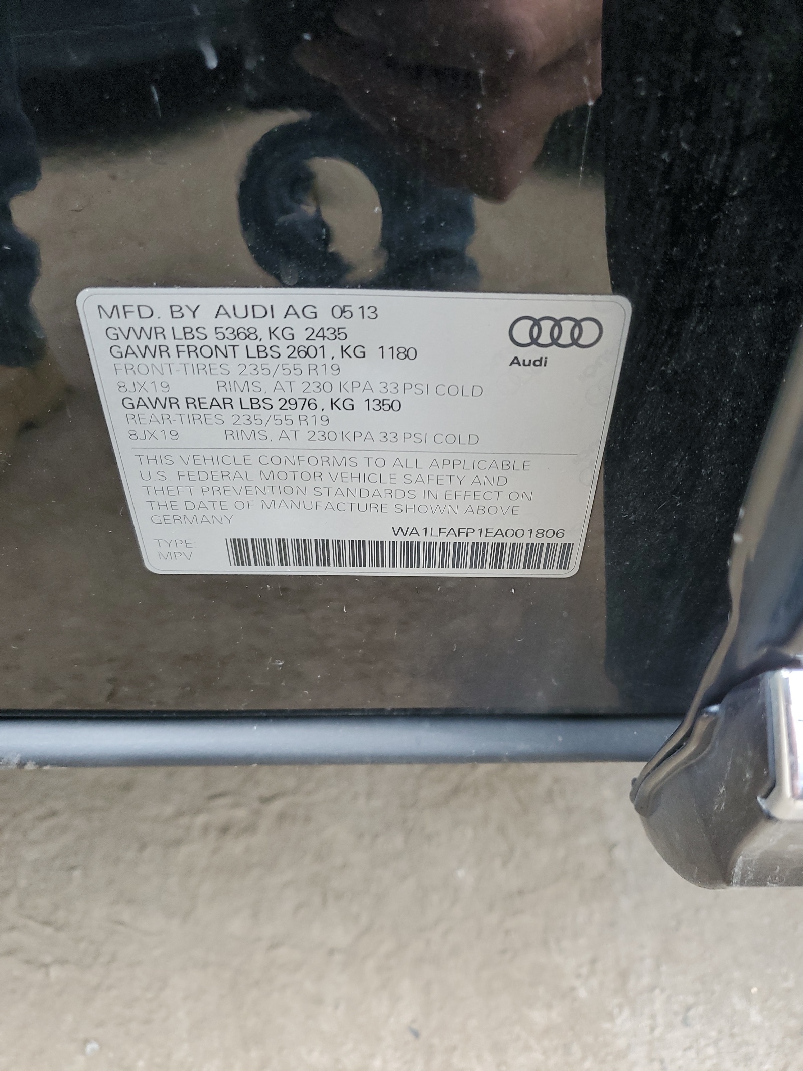 WA1LFAFP1EA001806 2014 Audi Q5 Premium Plus