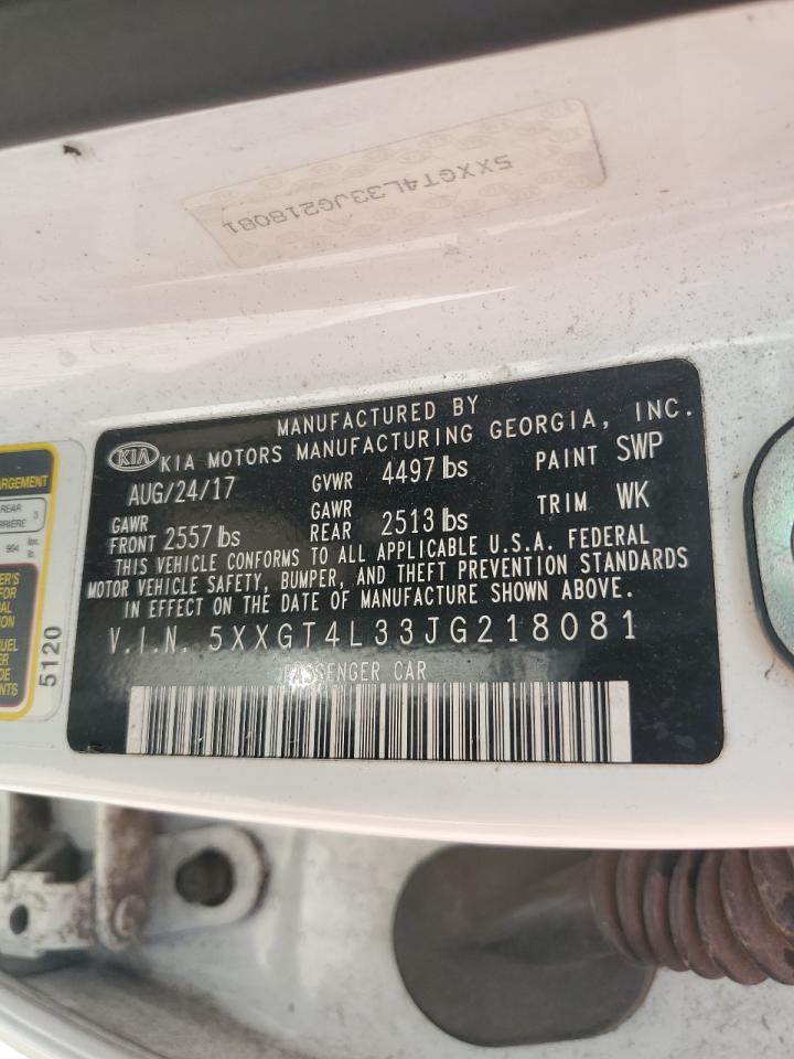 2018 Kia Optima Lx VIN: 5XXGT4L33JG218081 Lot: 62495124