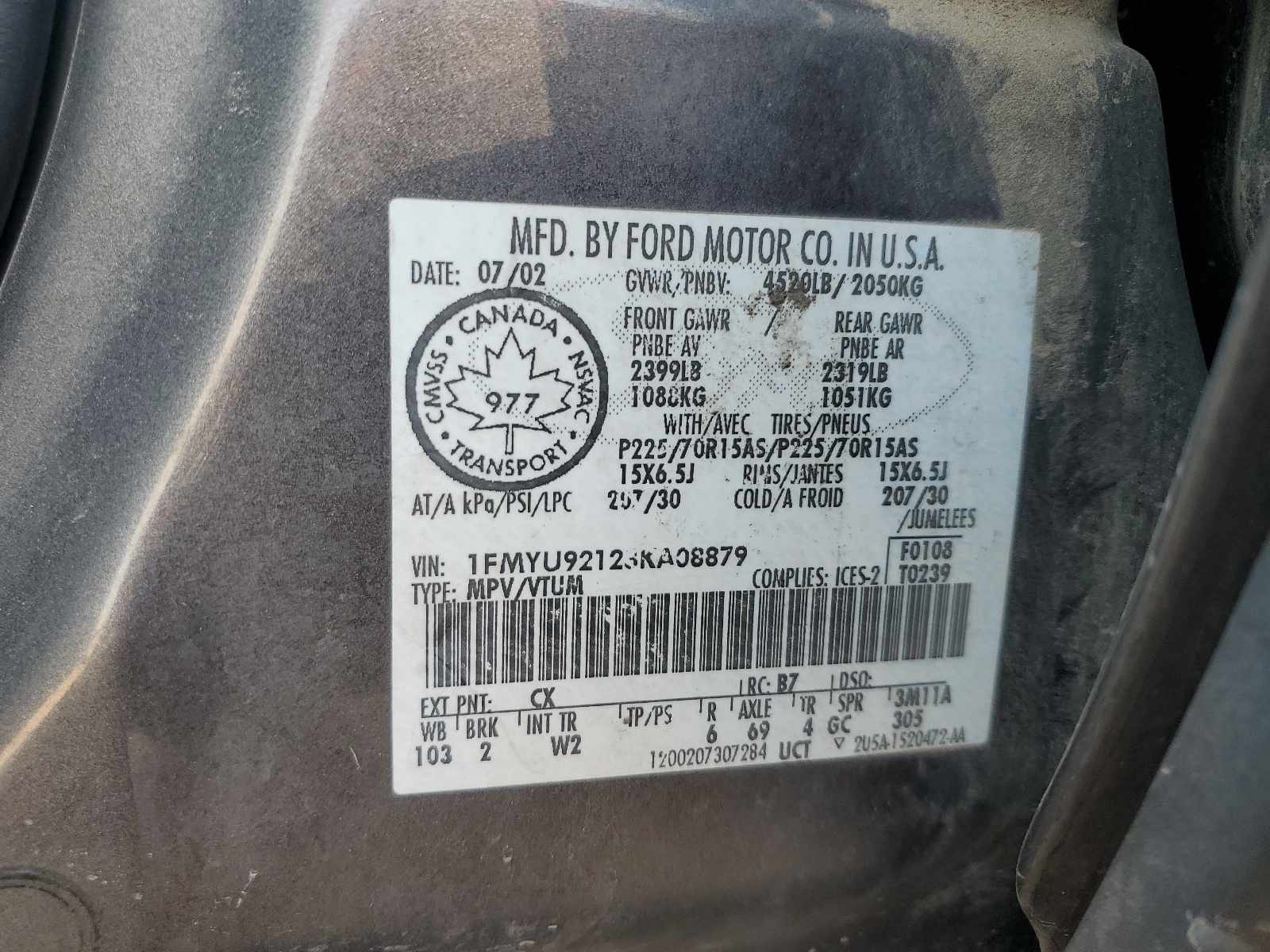 1FMYU92123KA08879 2003 Ford Escape Xls