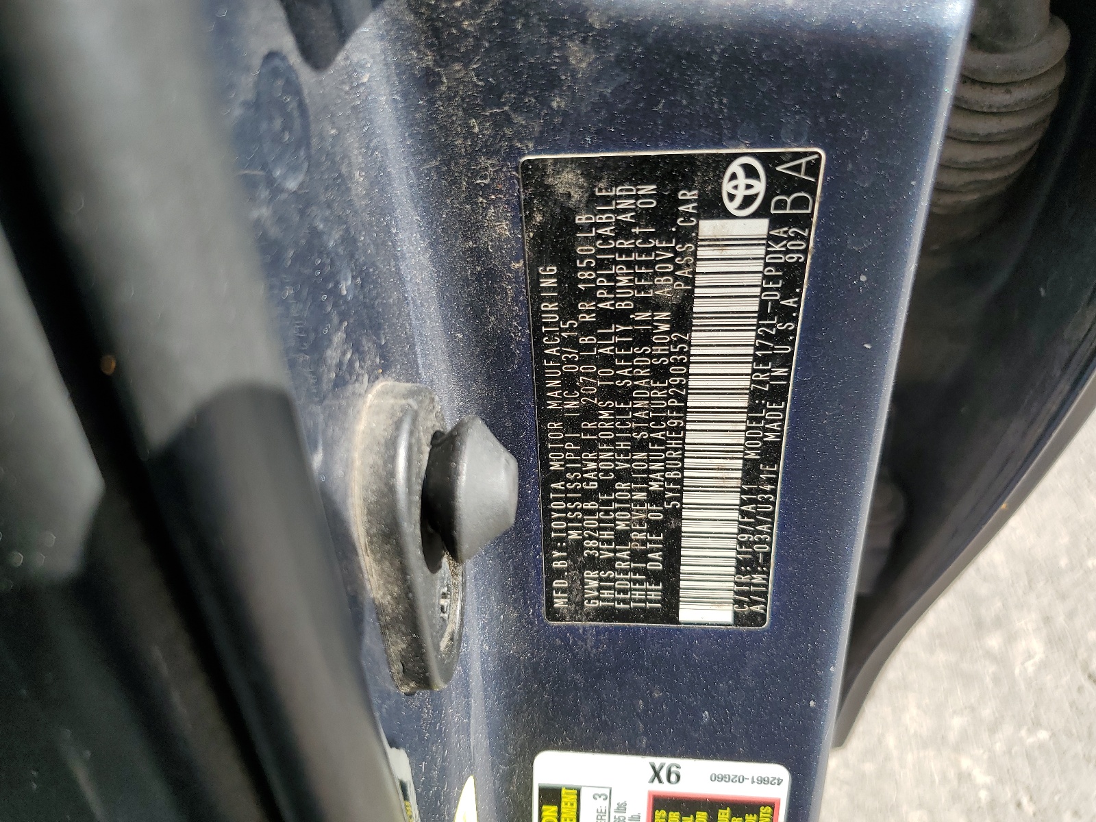 5YFBURHE9FP290352 2015 Toyota Corolla L