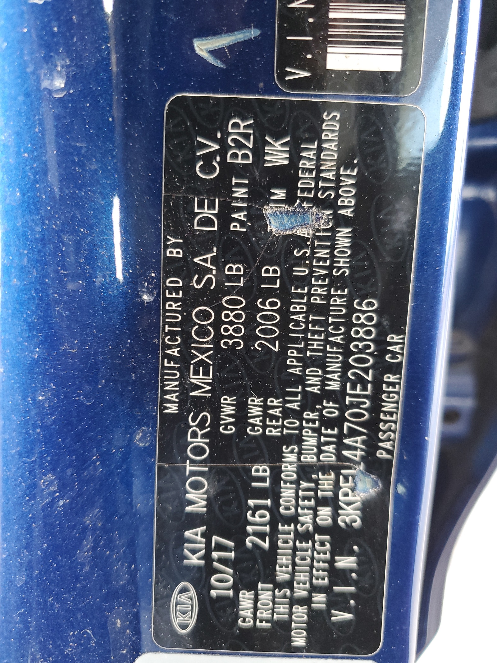 3KPFL4A70JE203886 2018 Kia Forte Lx