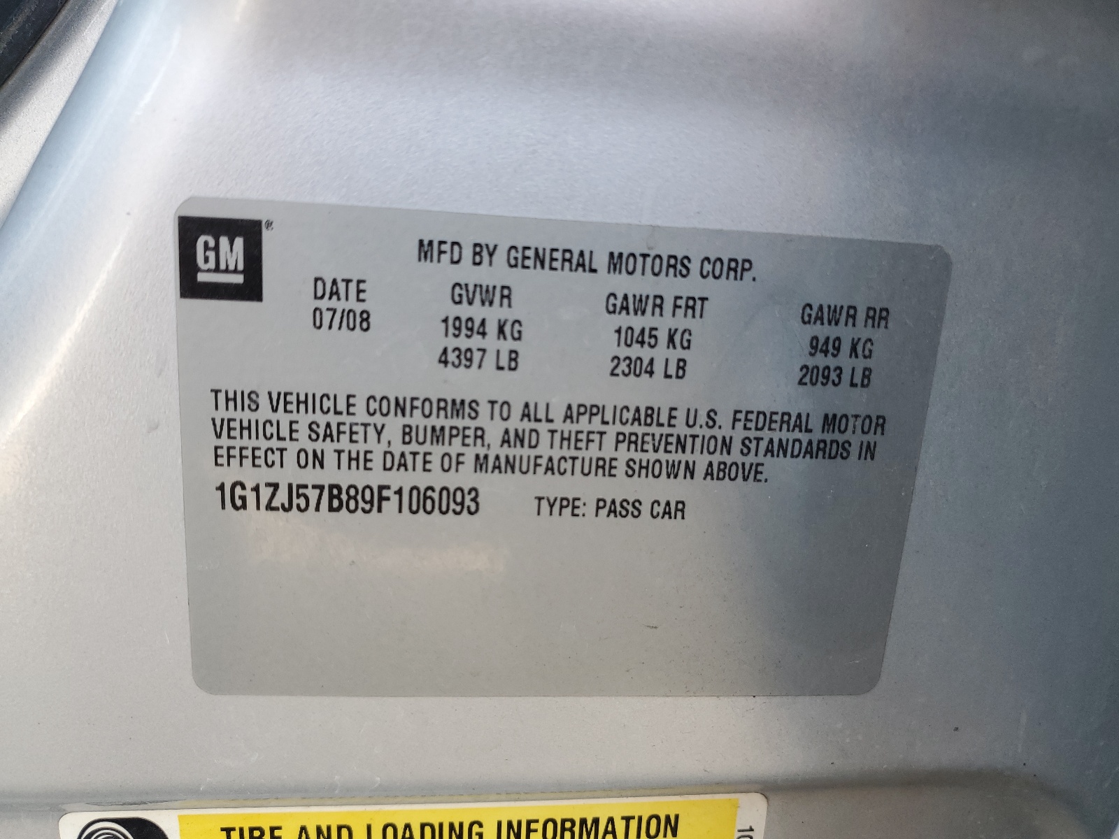 1G1ZJ57B89F106093 2009 Chevrolet Malibu 2Lt