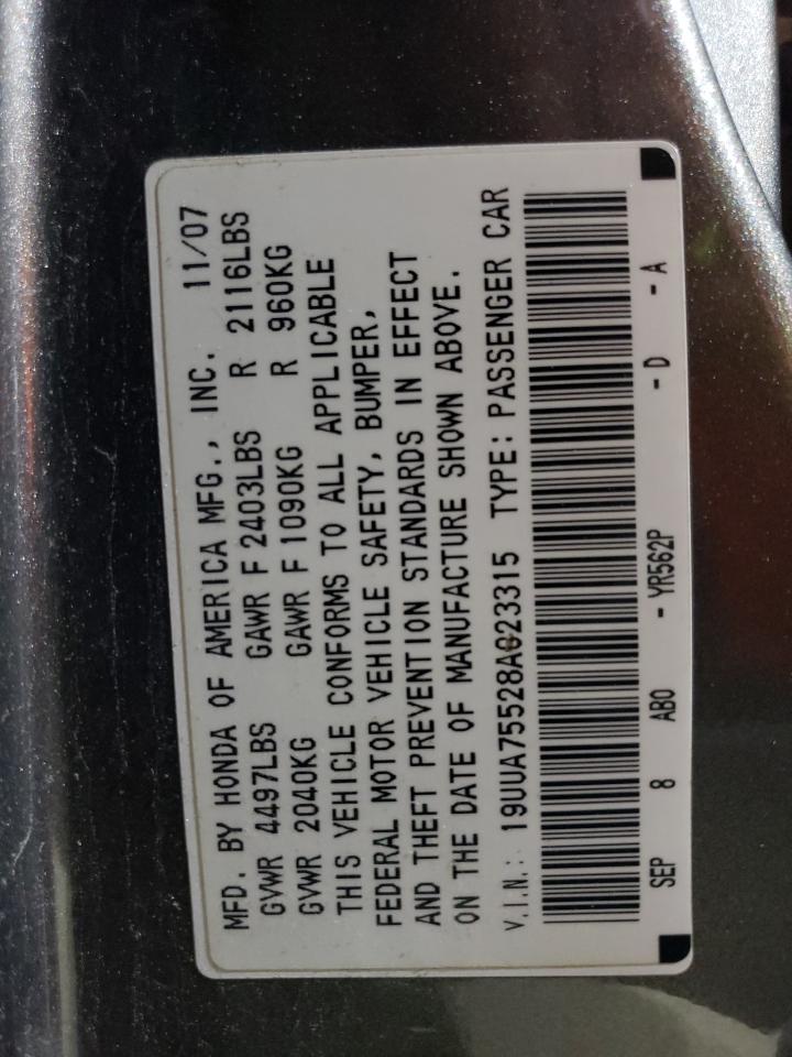 19UUA75528A023315 2008 Acura Tl Type S