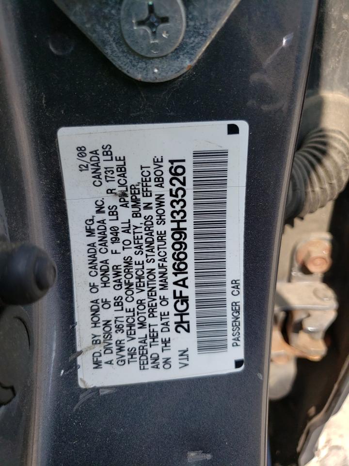 2009 Honda Civic Lx-S VIN: 2HGFA16699H335261 Lot: 65015324