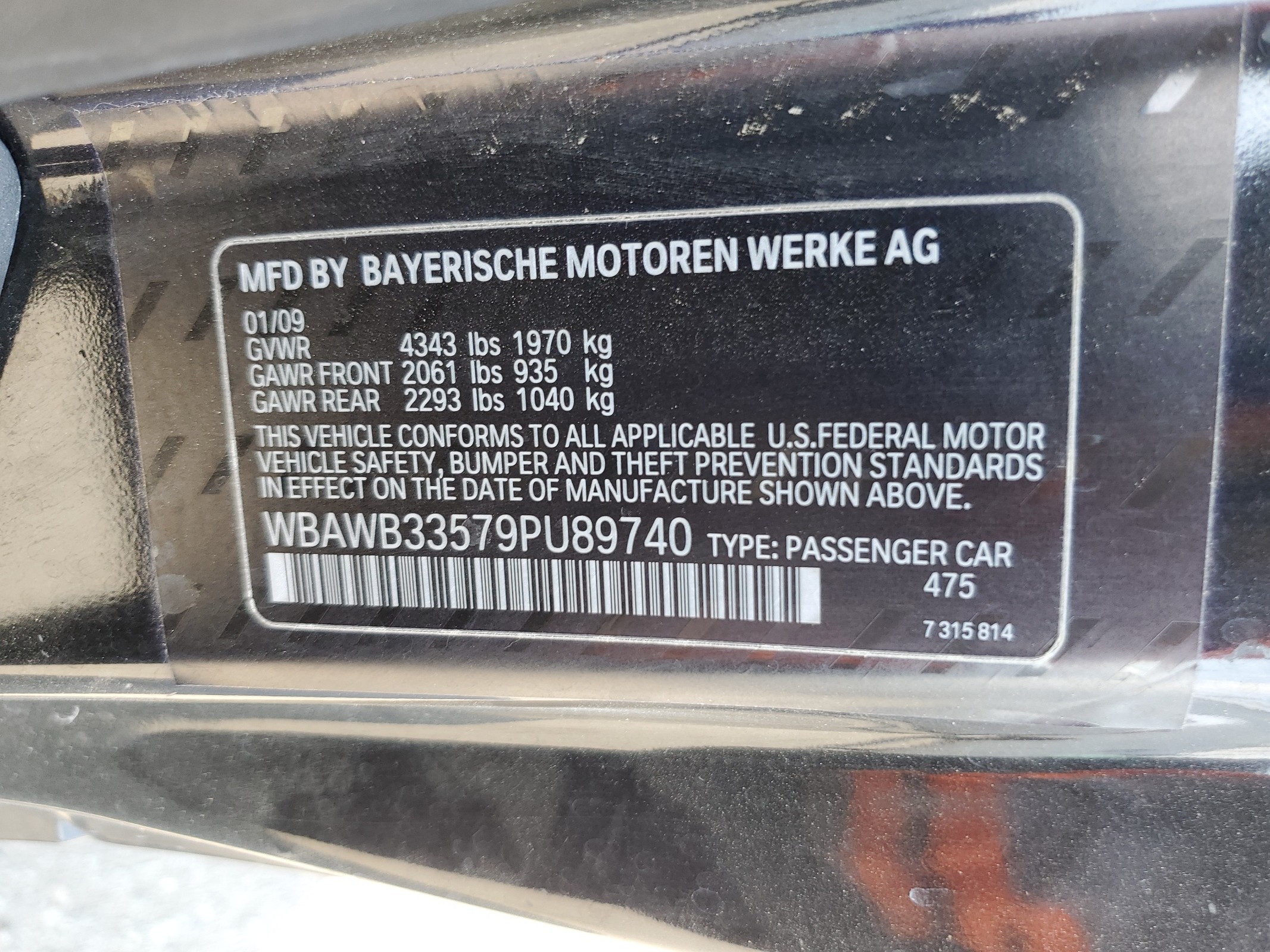 WBAWB33579PU89740 2009 BMW 328 I