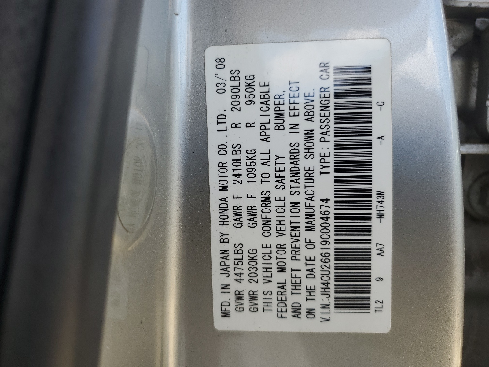 JH4CU26619C004674 2009 Acura Tsx