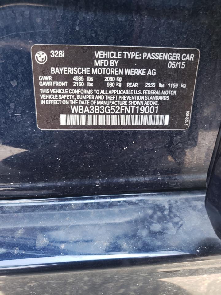 2015 BMW 328 Xi VIN: WBA3B3G52FNT19001 Lot: 63058694