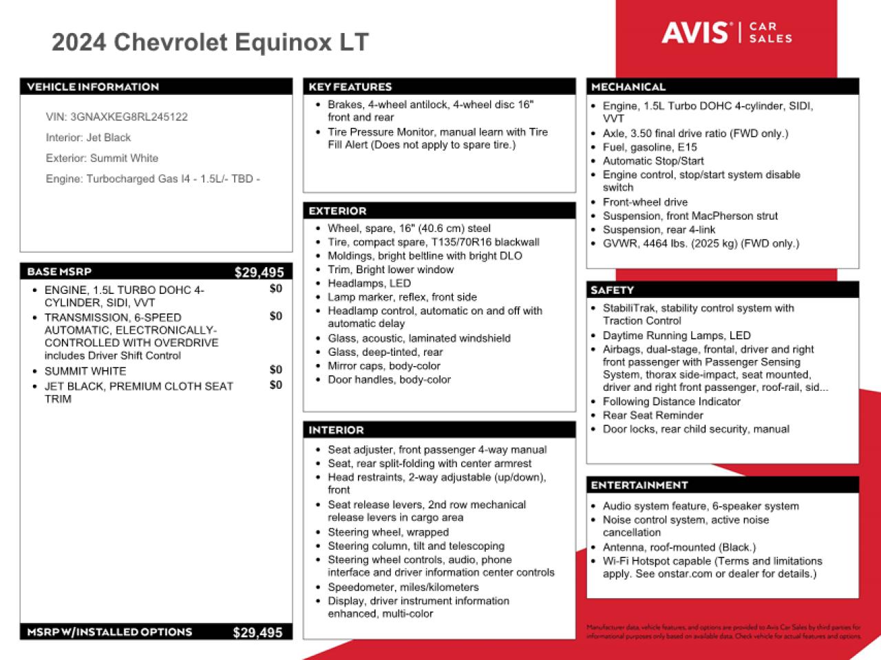 2024 Chevrolet Equinox Lt VIN: 3GNAXKEG8RL245122 Lot: 62544554