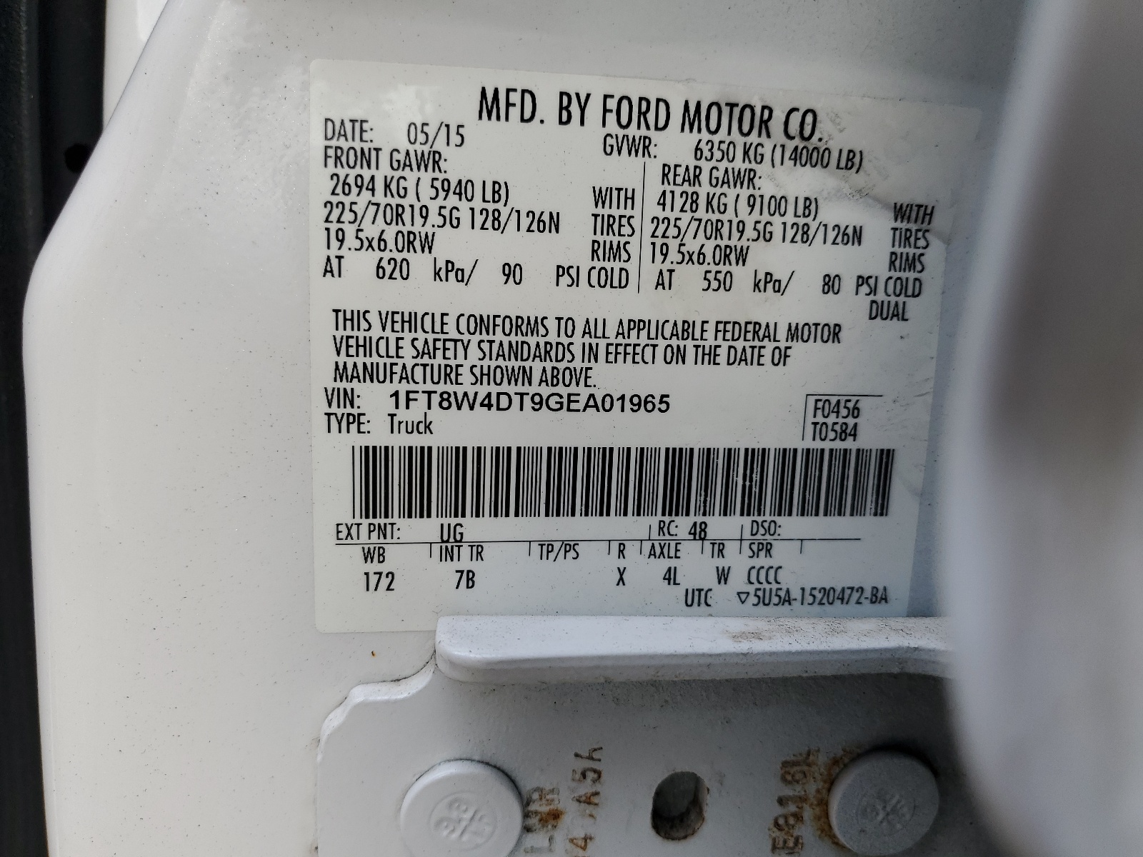 1FT8W4DT9GEA01965 2016 Ford F450 Super Duty