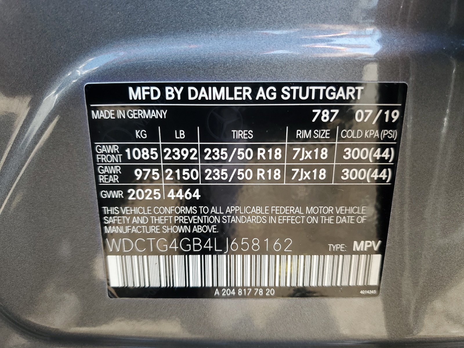 WDCTG4GB4LJ658162 2020 Mercedes-Benz Gla 250 4Matic