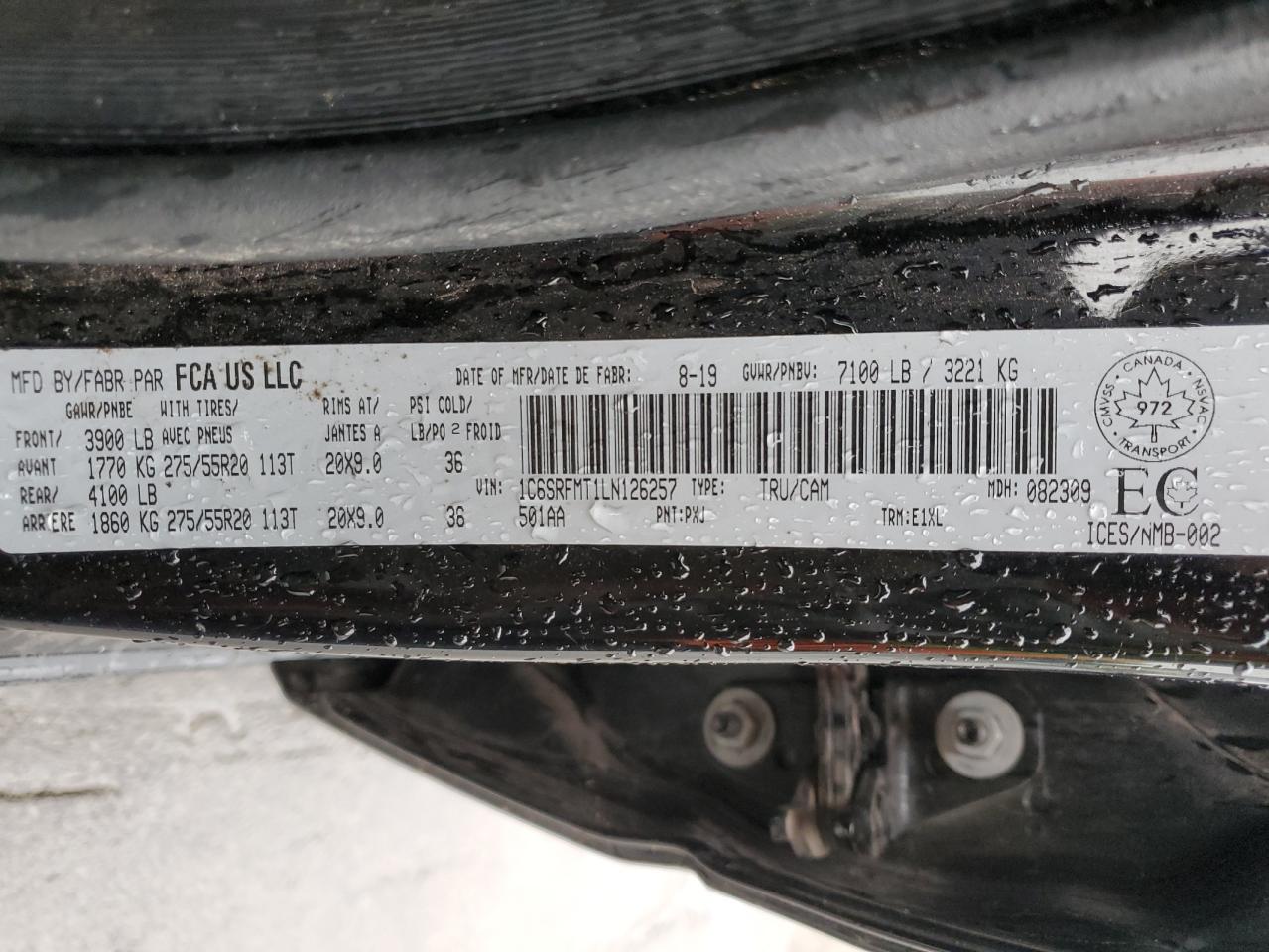 2020 Ram 1500 Big Horn/Lone Star VIN: 1C6SRFMT1LN126257 Lot: 64402964