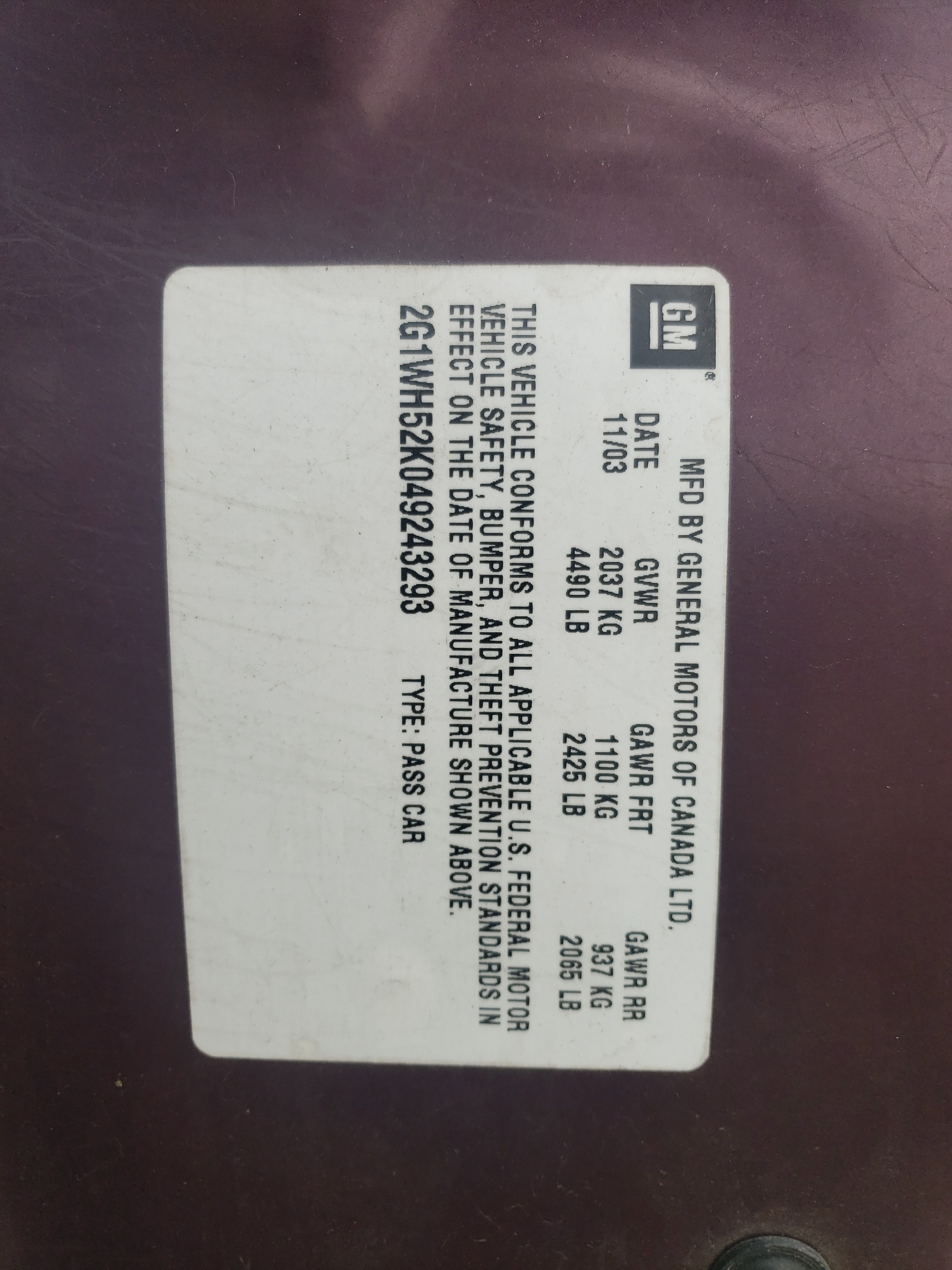 2G1WH52K049243293 2004 Chevrolet Impala Ls