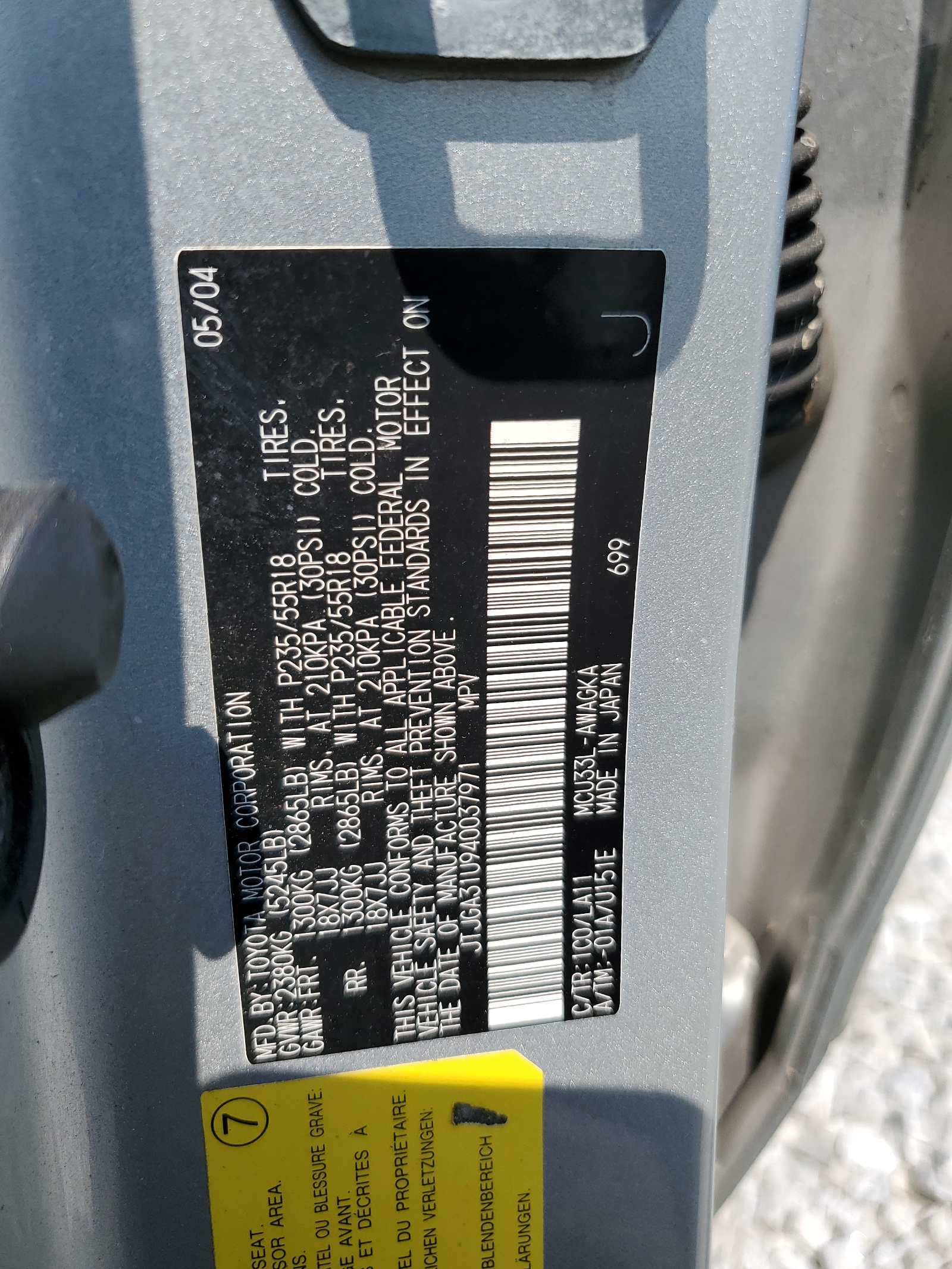 JTJGA31U940037971 2004 Lexus Rx 330