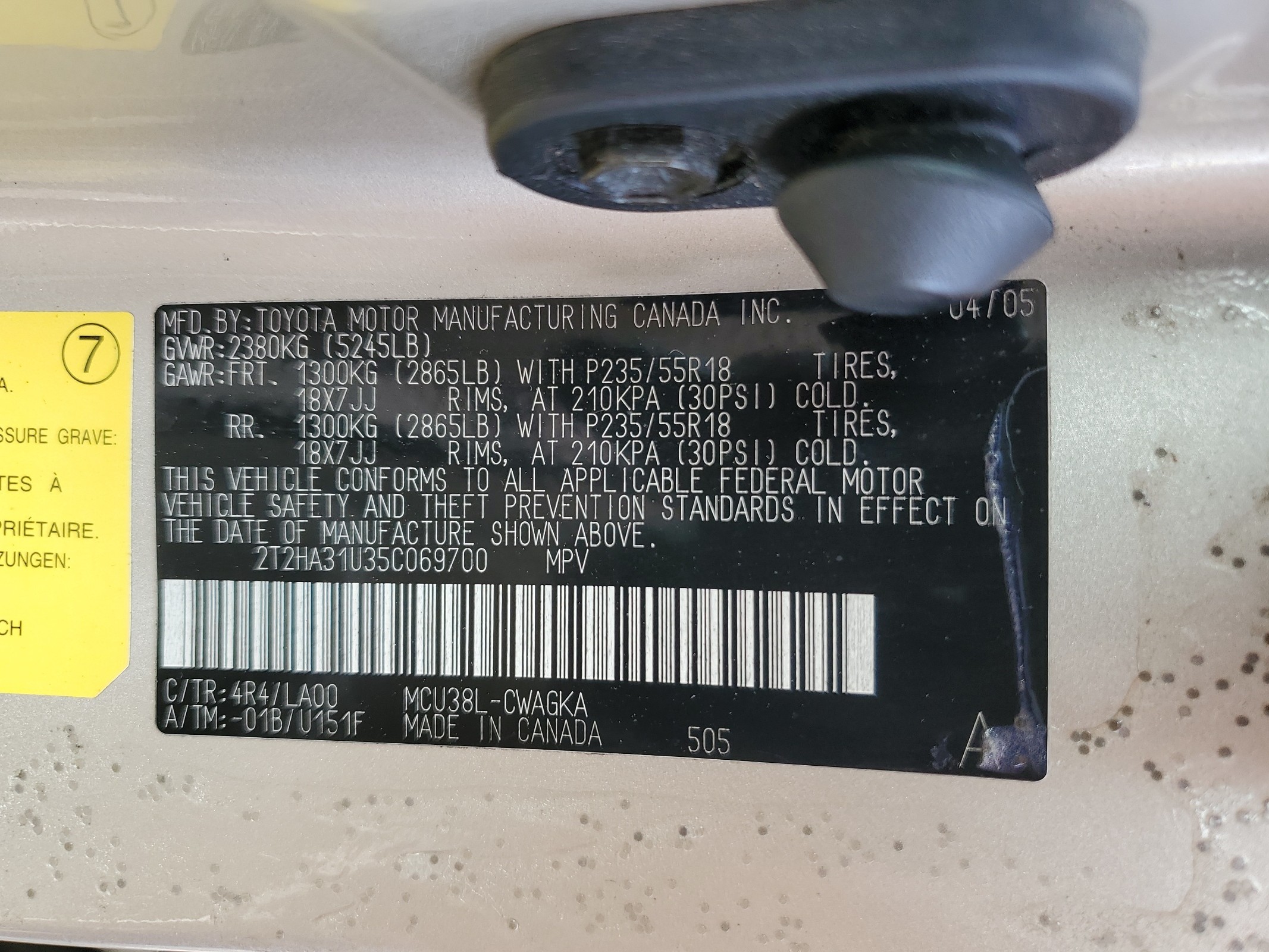 2T2HA31U35C069700 2005 Lexus Rx 330