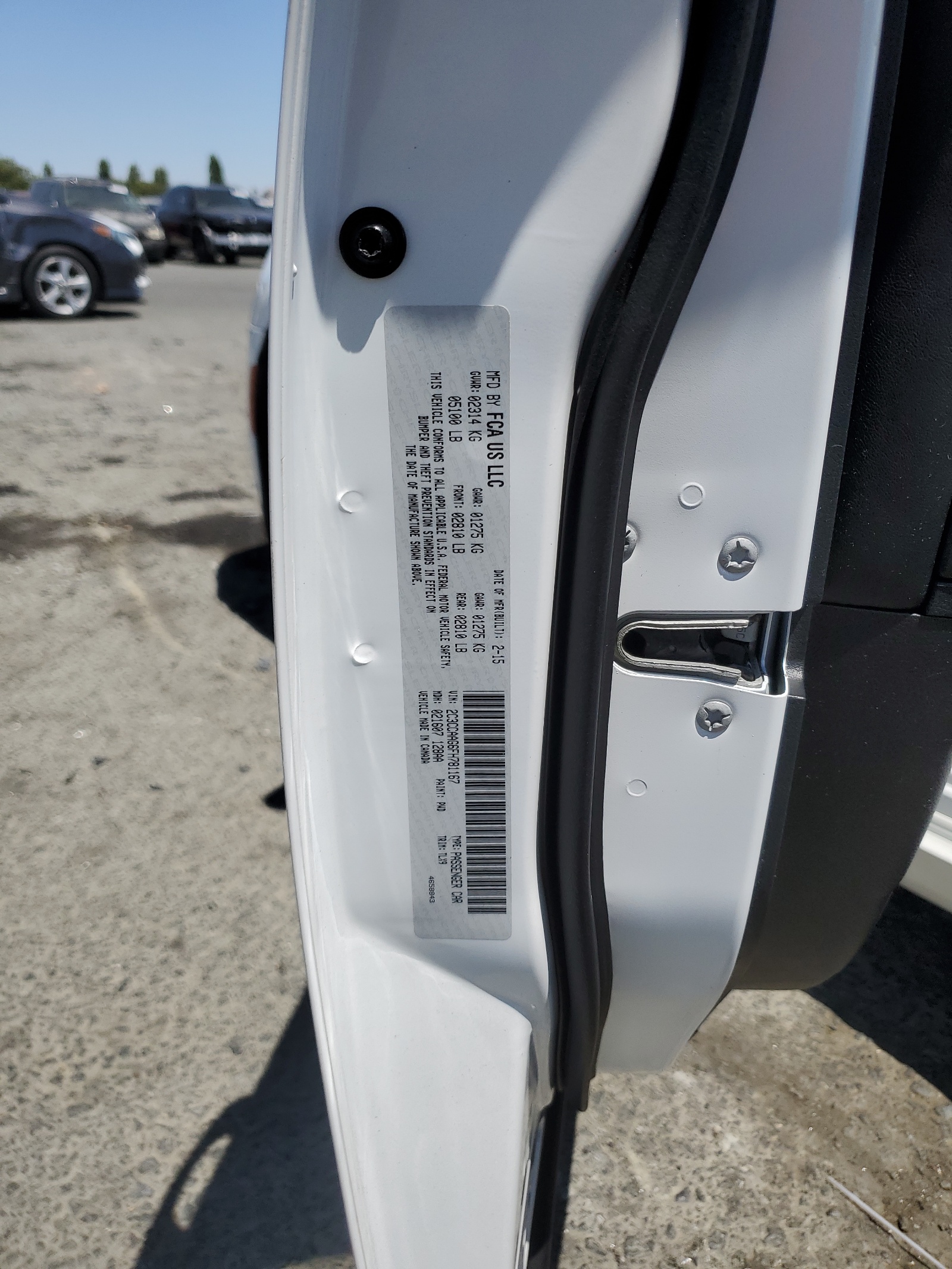 2C3CCAAG6FH781167 2015 Chrysler 300 Limited